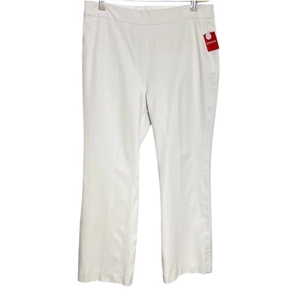 NWT Spanx On~The~Go Kick Flare Pants White 4‎ Way Stretch Crop Pull on XL